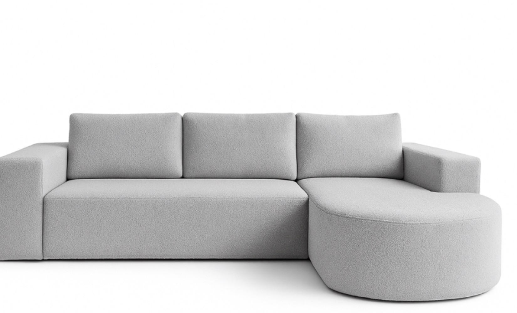 ECKSOFA Grau Vello Mit Schlaffunktion Rechts Stoff Bouclé - Grau, Textil (165/270cm) - Sepro Meble