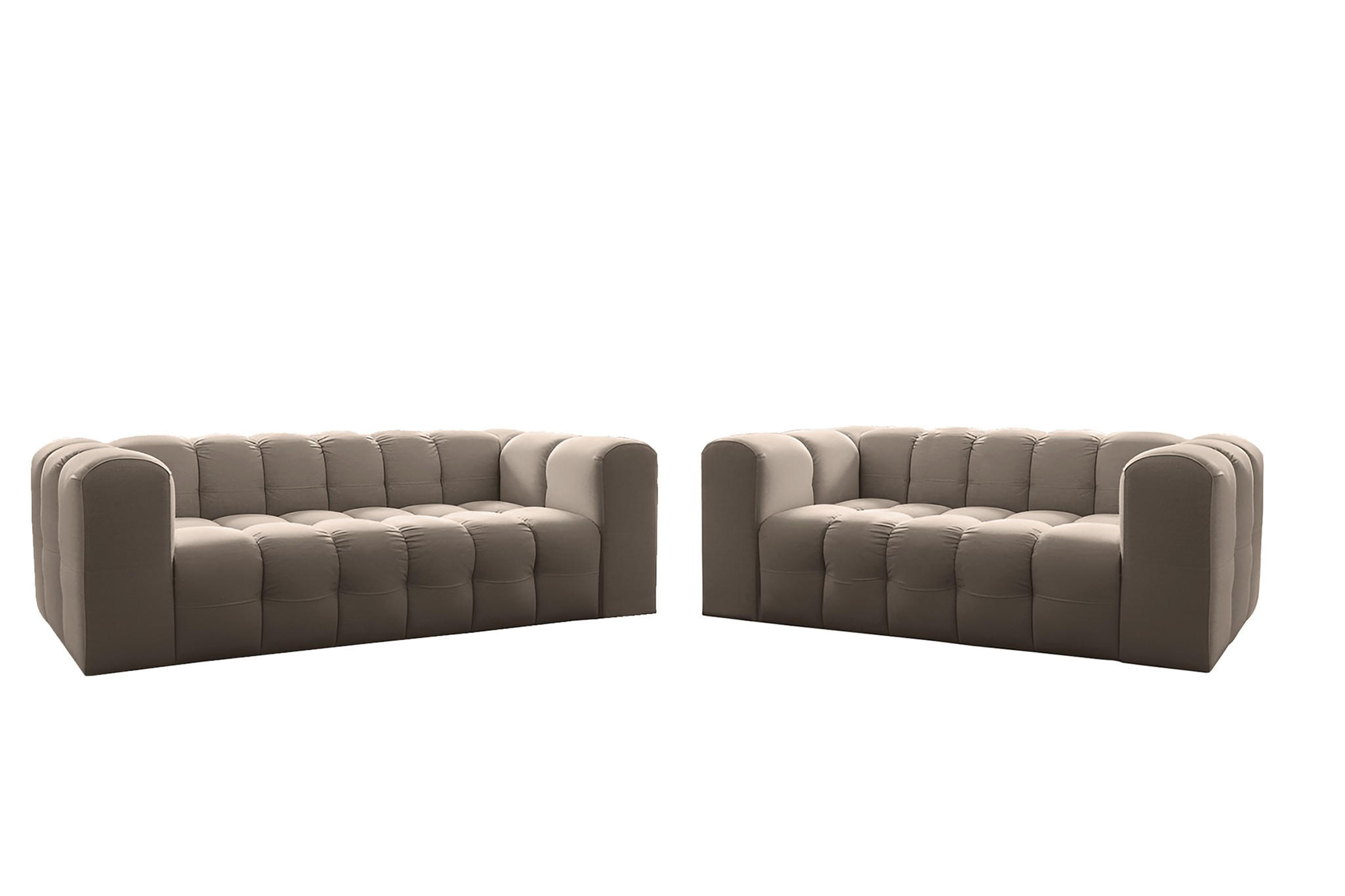 SOFASET Solvie 3-4 In Tiffani - Taupe, Holzwerkstoff/Textil (250/75/106cm) - Fun Möbel