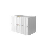 WASCHBECKUNTERSCHRANK, Weiß, 80 x 57 x 46 cm, Griff Gold, ohne Arbeitsplatte - Goldfarben/Weiß, Holzwerkstoff (80/57/46cm) - 3XE LIVING
