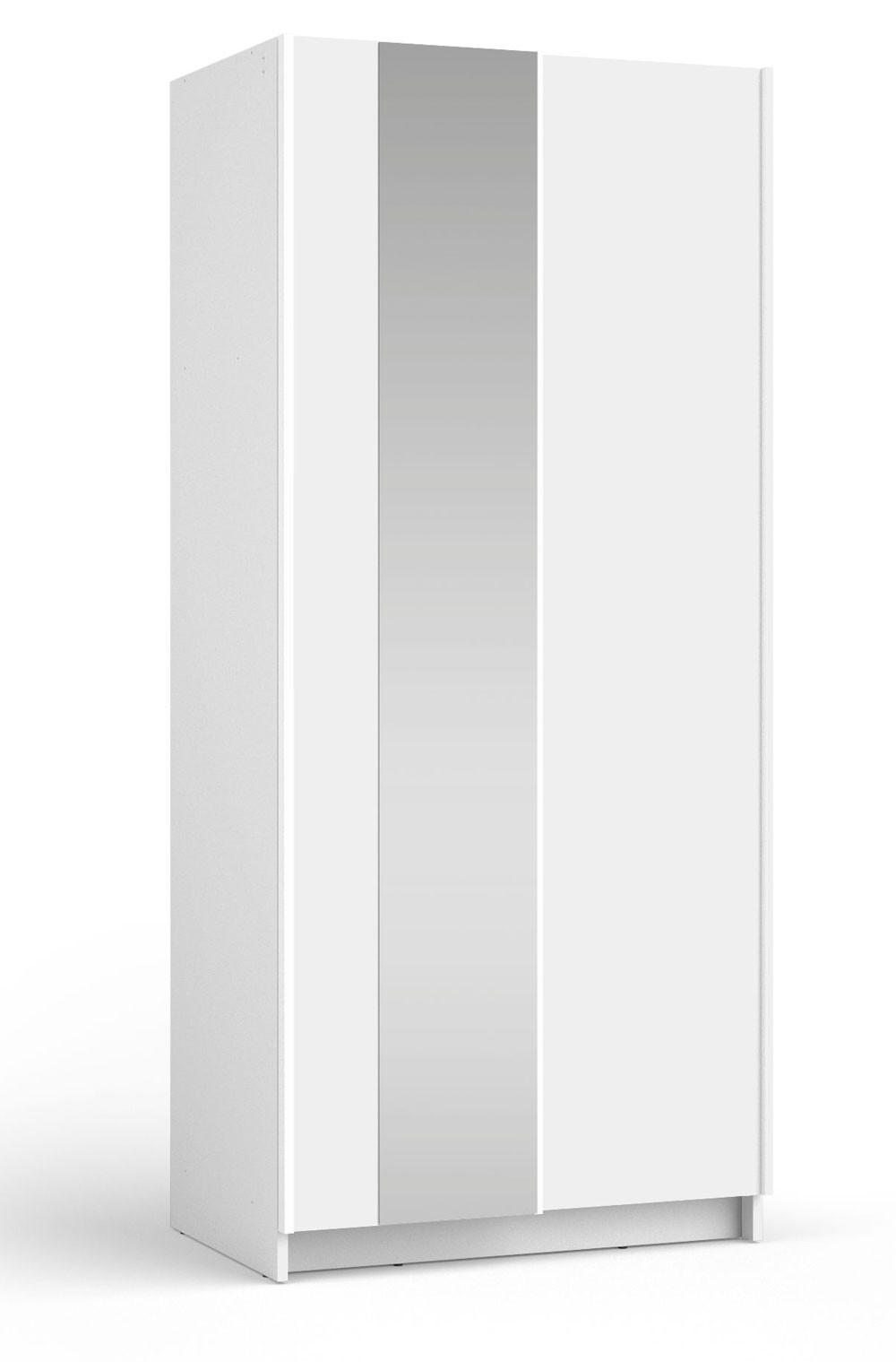 SCHWEBETÜRENSCHRANK Sofia weiß 80 / 54 / 182cm - Weiß, Holz/Holzwerkstoff (80/182/54cm) - Feldmann-Wohnen