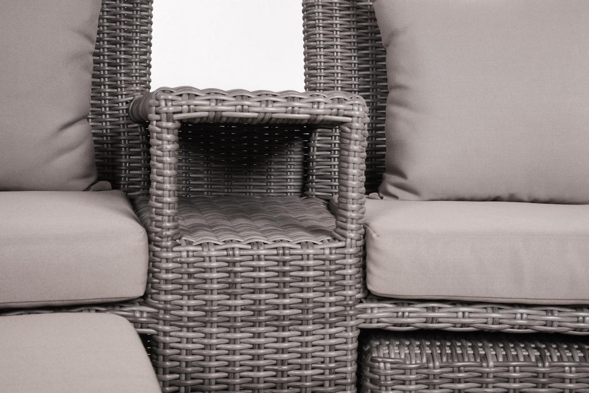 GARTENSTUHL Urban mit Hocker Relaxsessel - Grau, Kunststoff (155/90/70cm) - DELUKE