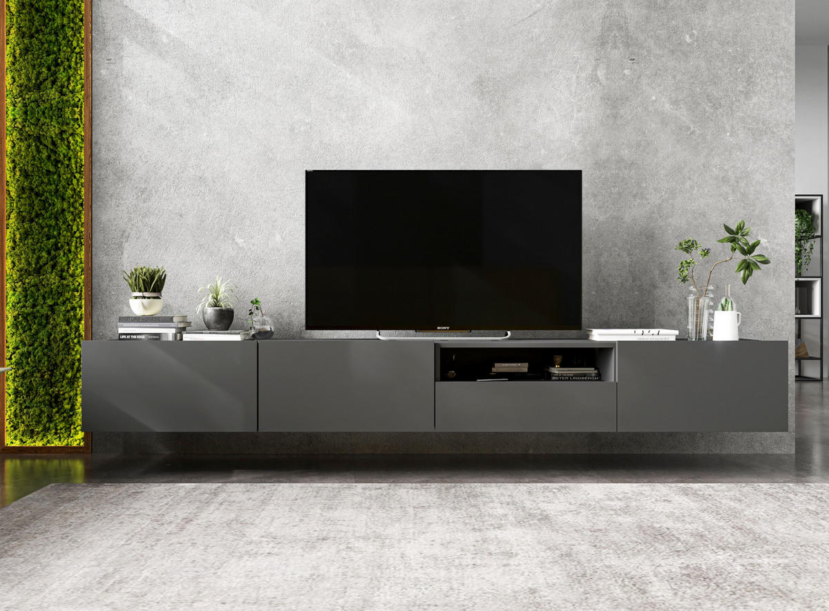 TV-SCHRANK Enjoy Graphit matt Schublade 120 cm - Grau, Holzwerkstoff (120/30/35cm) - Meble Lindner