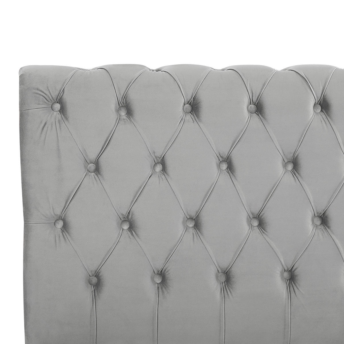 POLSTERBETT 180/200cm Hellgrau Avallon - Hellgrau, Textil (180/200cm) - Beliani