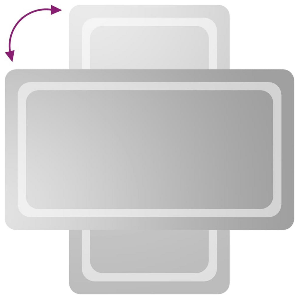 LED-BADSPIEGEL 50x90 cm - Transparent, Glas (50/90/90cm) - furnicato