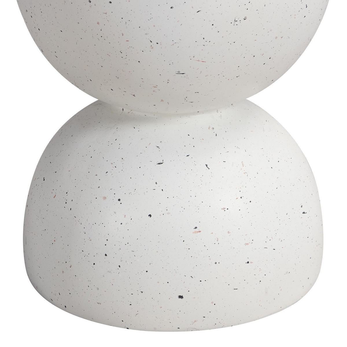 BEISTELLTISCH in Terrazzo Weiß,aus MgO,mit modernem Stil - Weiß, Naturmaterialien (39.5/39.5/45.5cm) - KOMHTOM