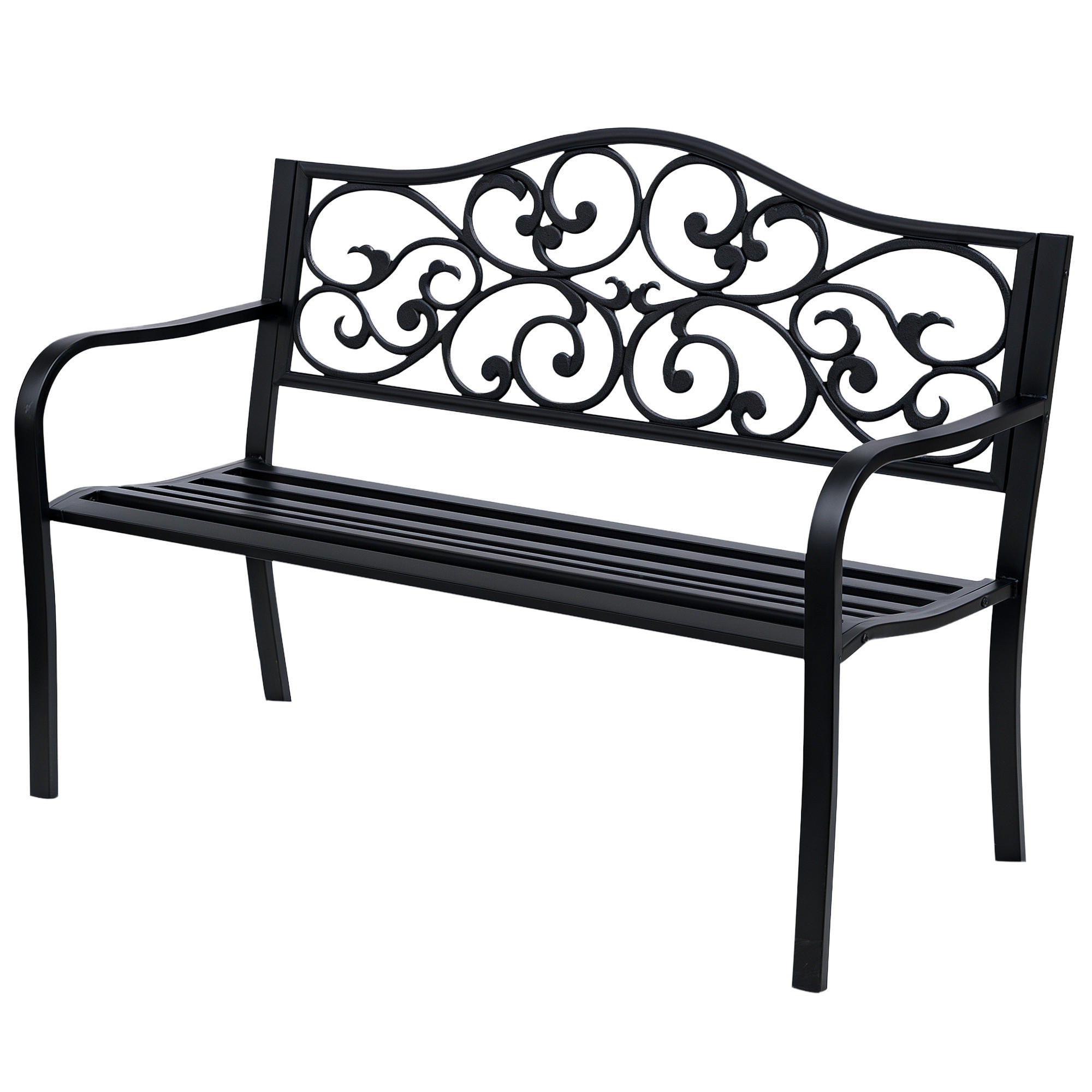 GARTENBANK DE-17747 Schwarz - Schwarz, Metall (127/89/60cm) - ComfortXL
