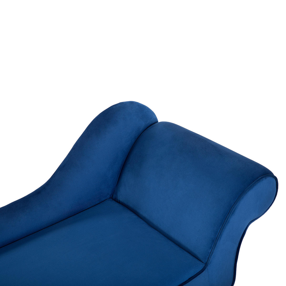 CHAISELONGUE Samtstoff marineblau rechtsseitig Biarritz - Blau, Textil (116/77/56cm) - Beliani