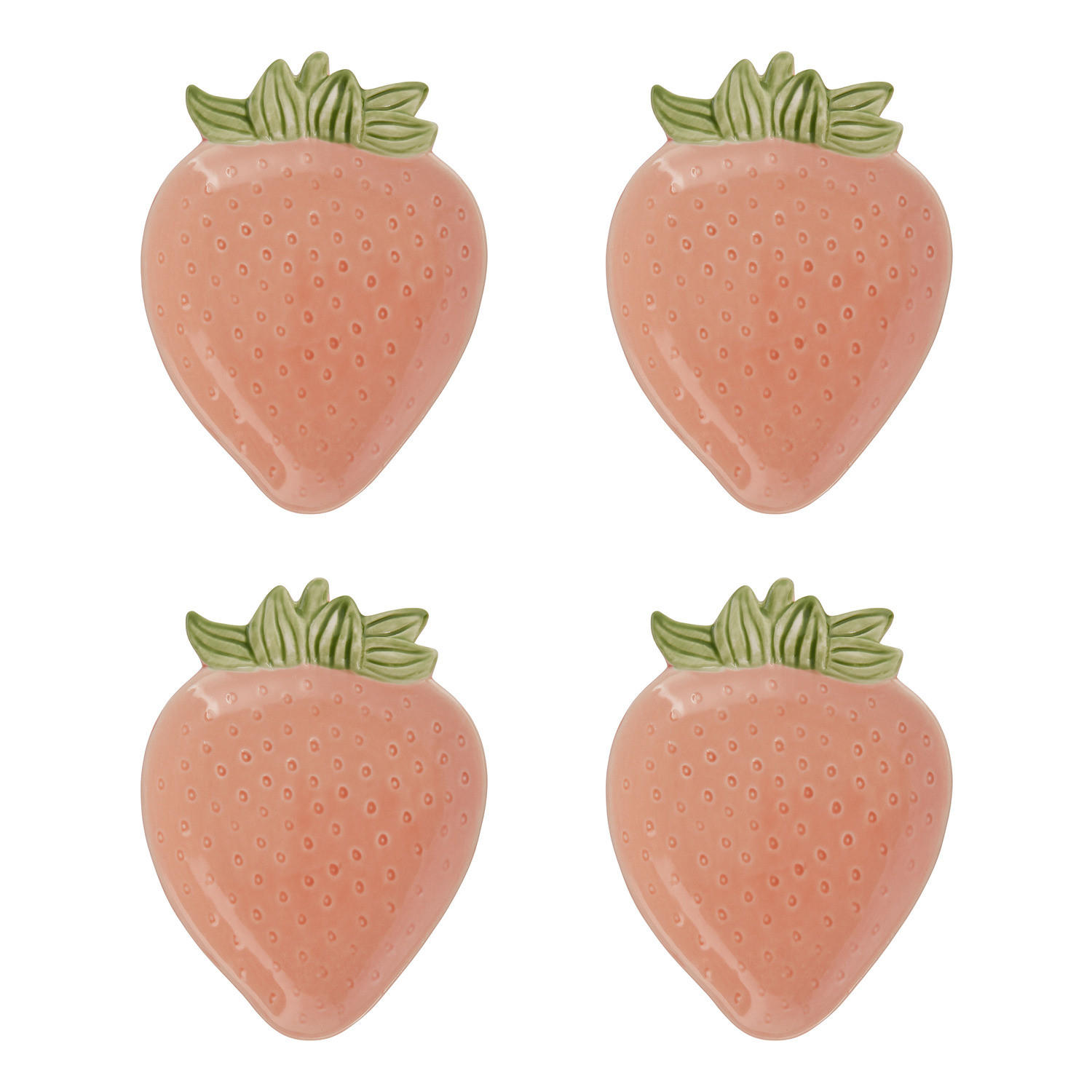 DEKOSCHALE (4er Set) Strawberry - Pink, Keramik (2cm) - Butlers