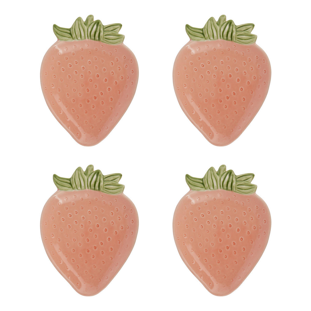 DEKOSCHALE (4er Set) Strawberry - Pink, Keramik (2cm) - Butlers