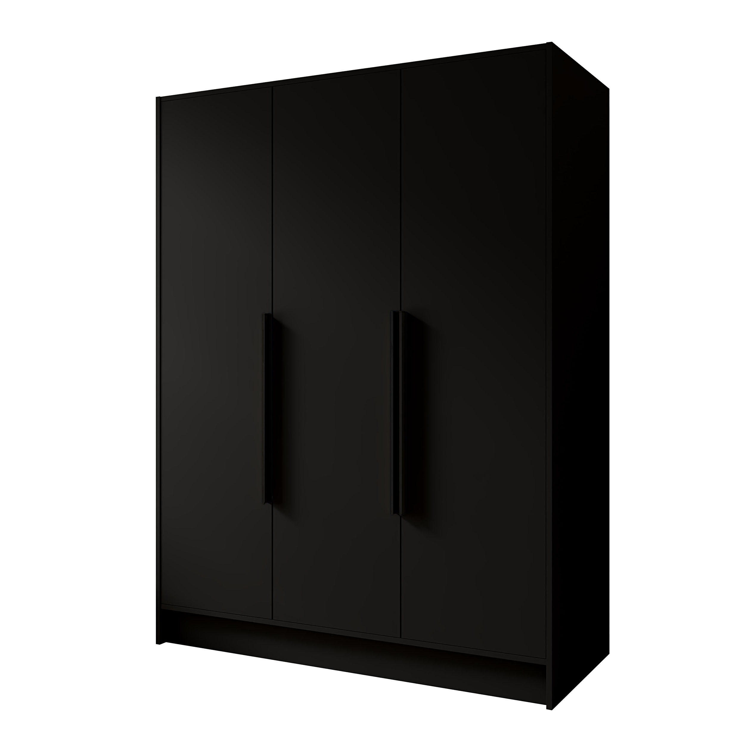 Beautysofa Drehtürenschrank Schwarz 150x200x51 cm