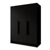 DREHTÜRENSCHRANK Pavia ohne Spiegel, Schwarz mit mit schwarzen Griffen, 150 cm - Schwarz, Holzwerkstoff (150/200/51cm) - Beautysofa