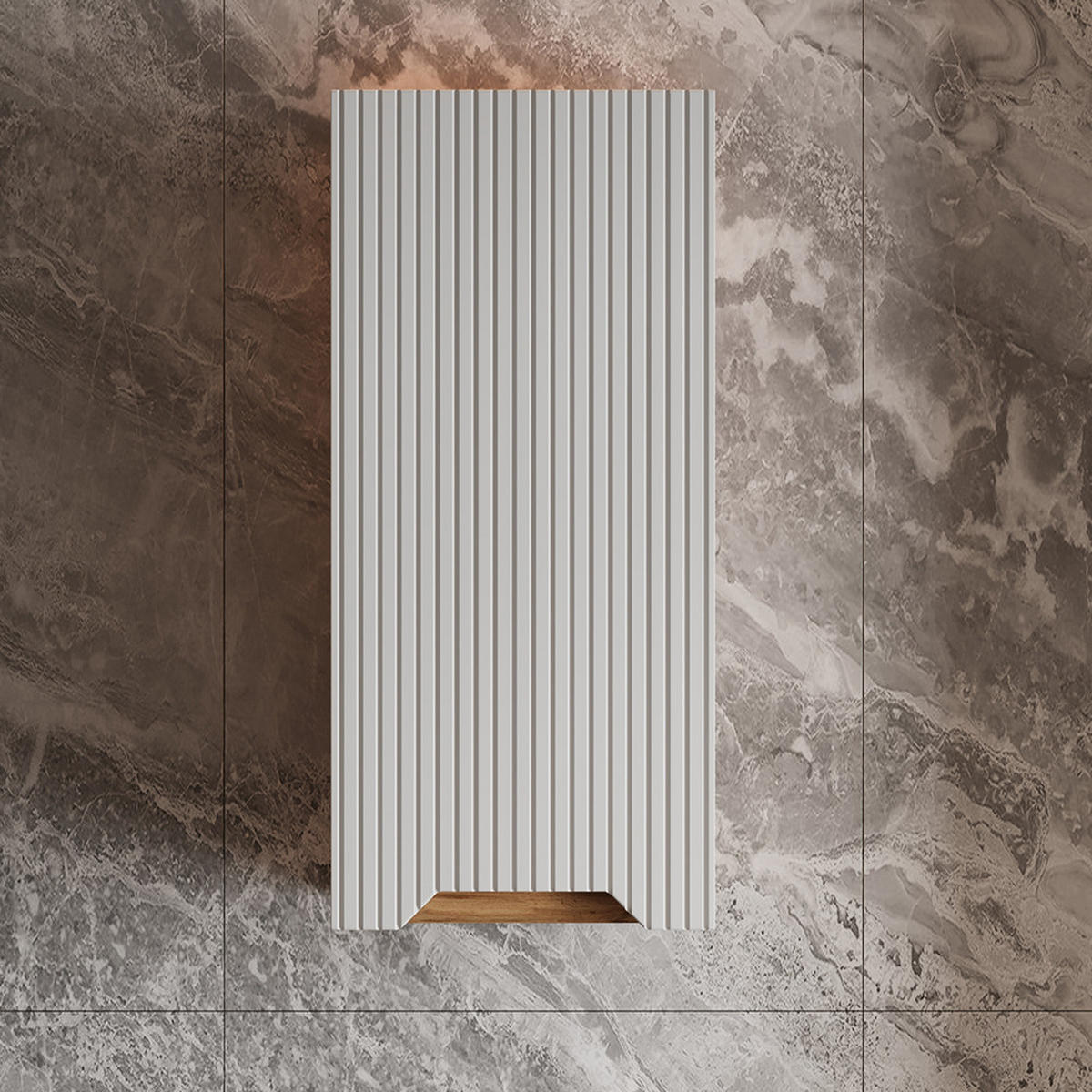 BADSCHRANK Lotta Eiche/weiß gestreift 20 x 72.6 cm - Eichefarben/Weiß, Holzwerkstoff (20/72.6/33cm) - Vicco