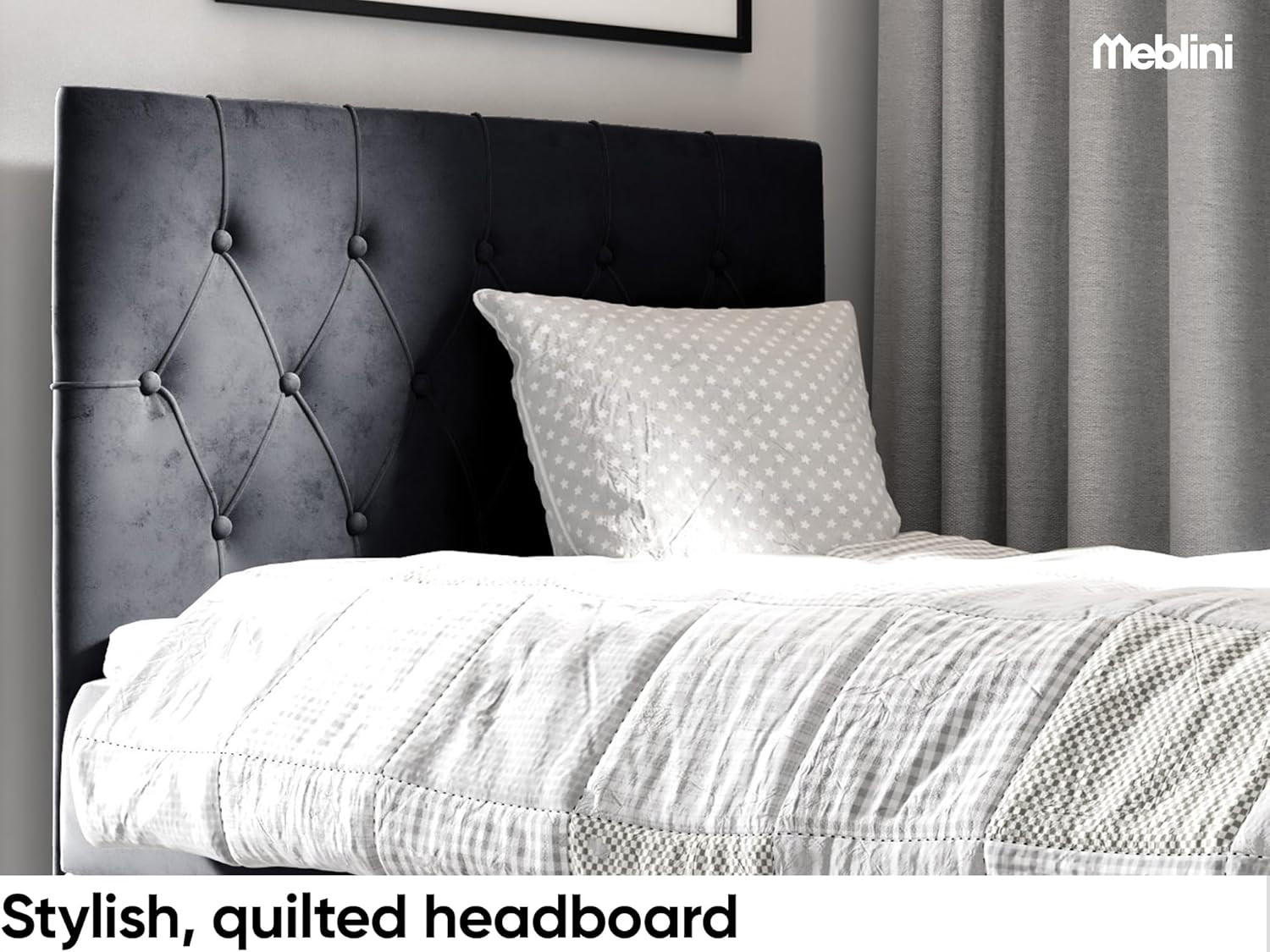 Thumbnail - Meblini Kinderbett, Schwarz, Weiß, Holzwerkstoff, 92x208 cm, Kinder- & Jugendzimmer, Kindermöbel, Kinderbetten, Kinderei...