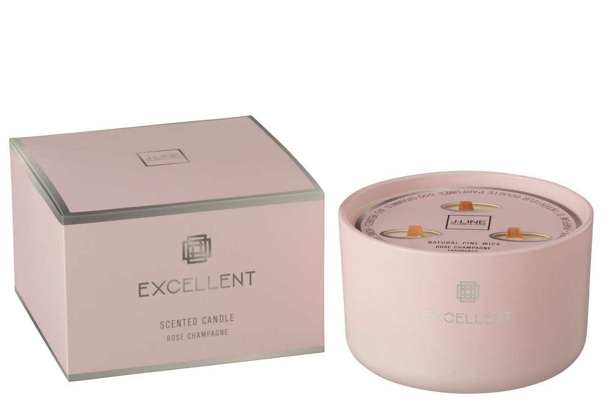 DUFTARTIKEL EXCELLENT - Glas - Rosa - L - 40 Std. - Pink, Glas (13/8cm) - J-Line
