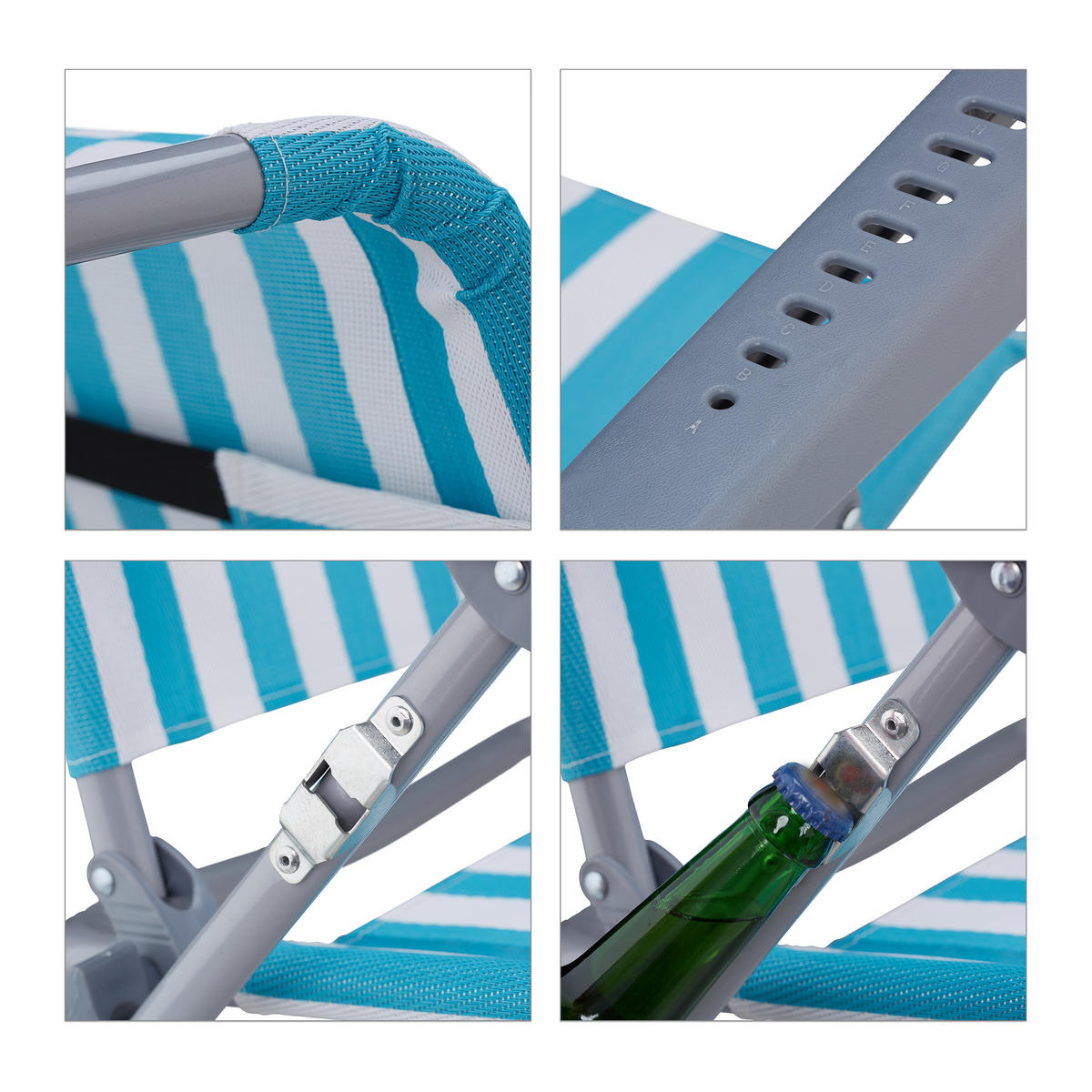 KLAPPLIEGESTUHL - Multicolor, Kunststoff/Textil (59/78/85cm) - Relaxdays