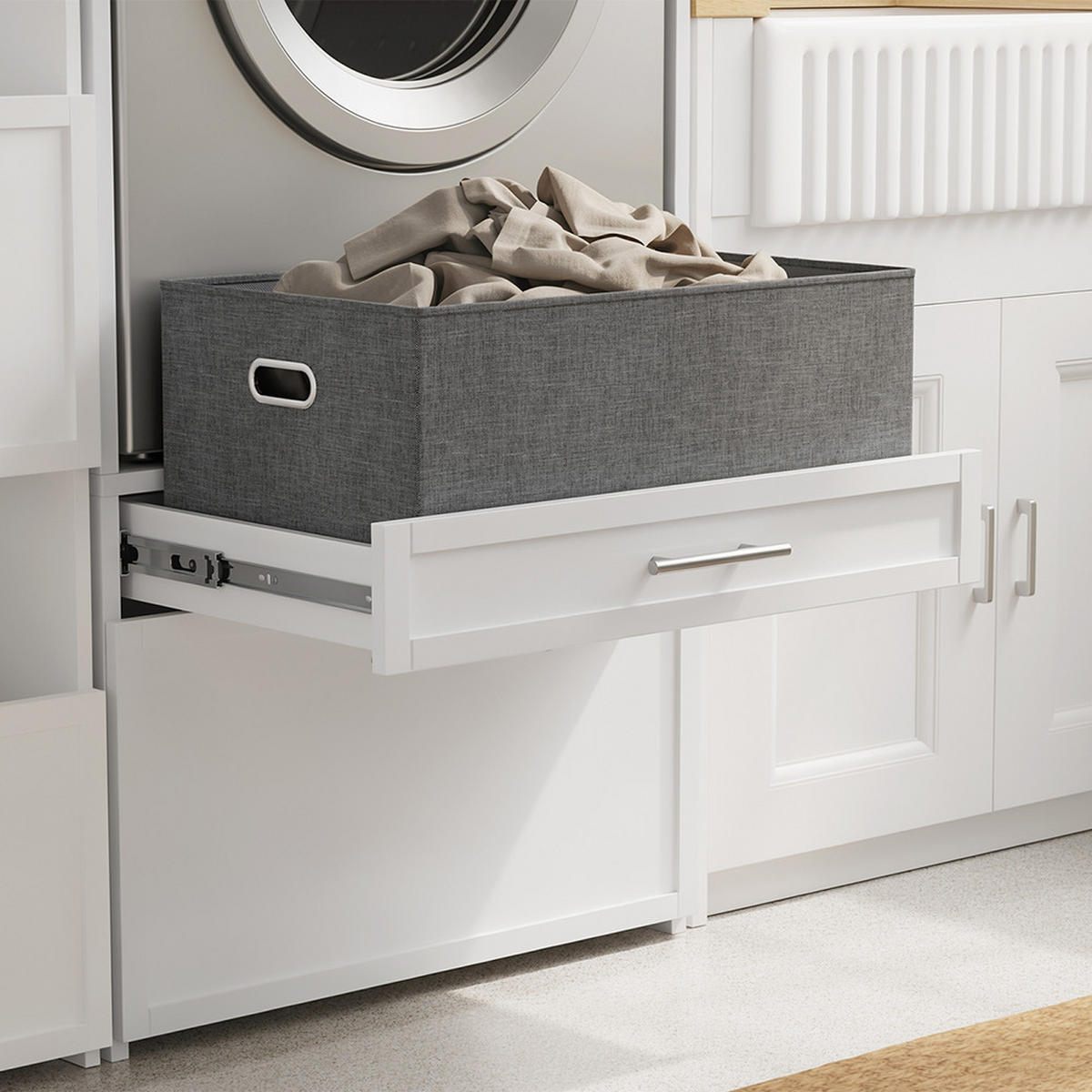 WASCHMASCHINEN-SCHRANK mit Schubladen BZR230-W - Ahornfarben, Fell (66/186/60.5cm) - SoBuy