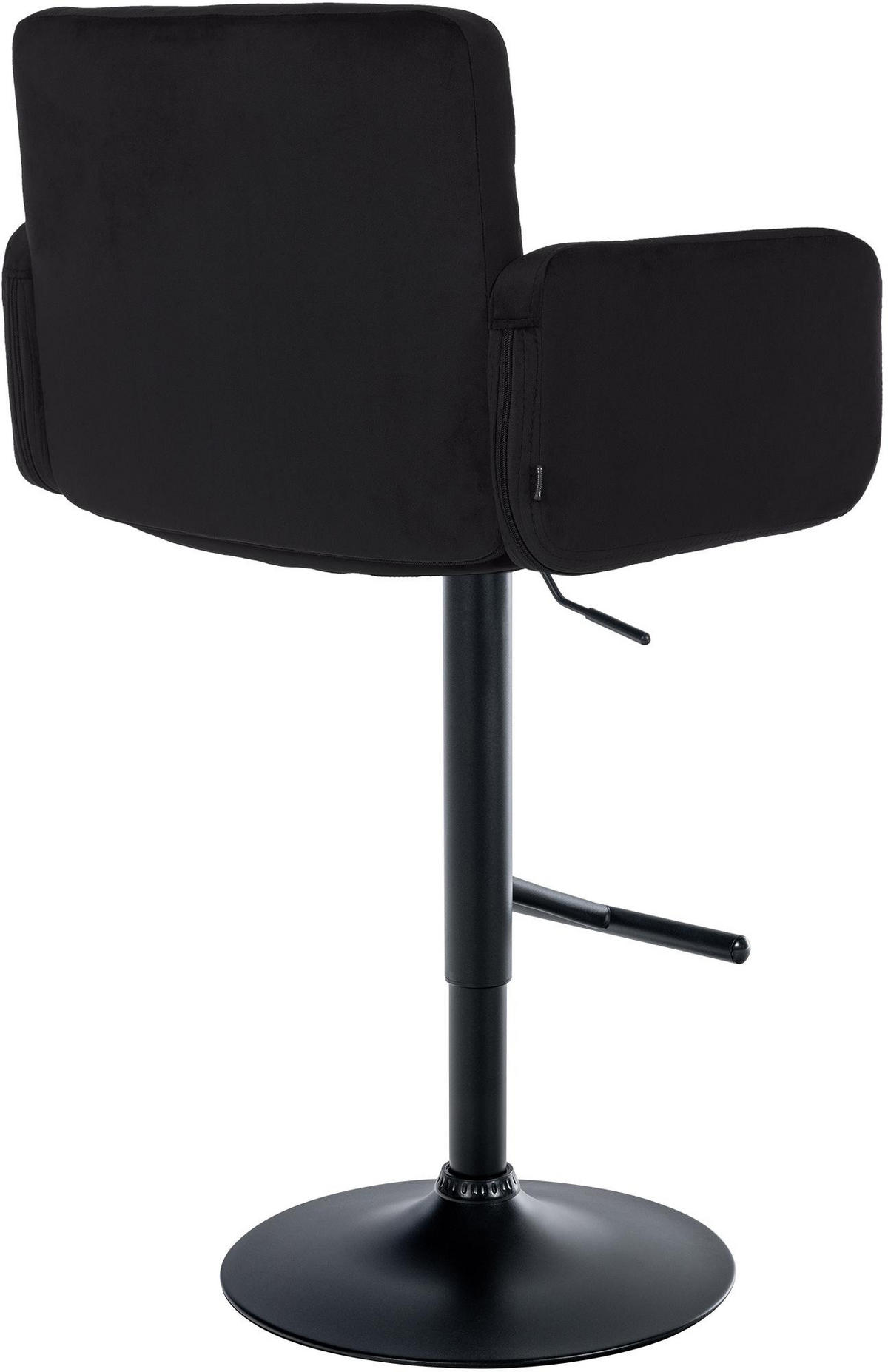 BARHOCKER Samt Schwarz - Schwarz, Textil/Metall (60/93/56cm) - CLP
