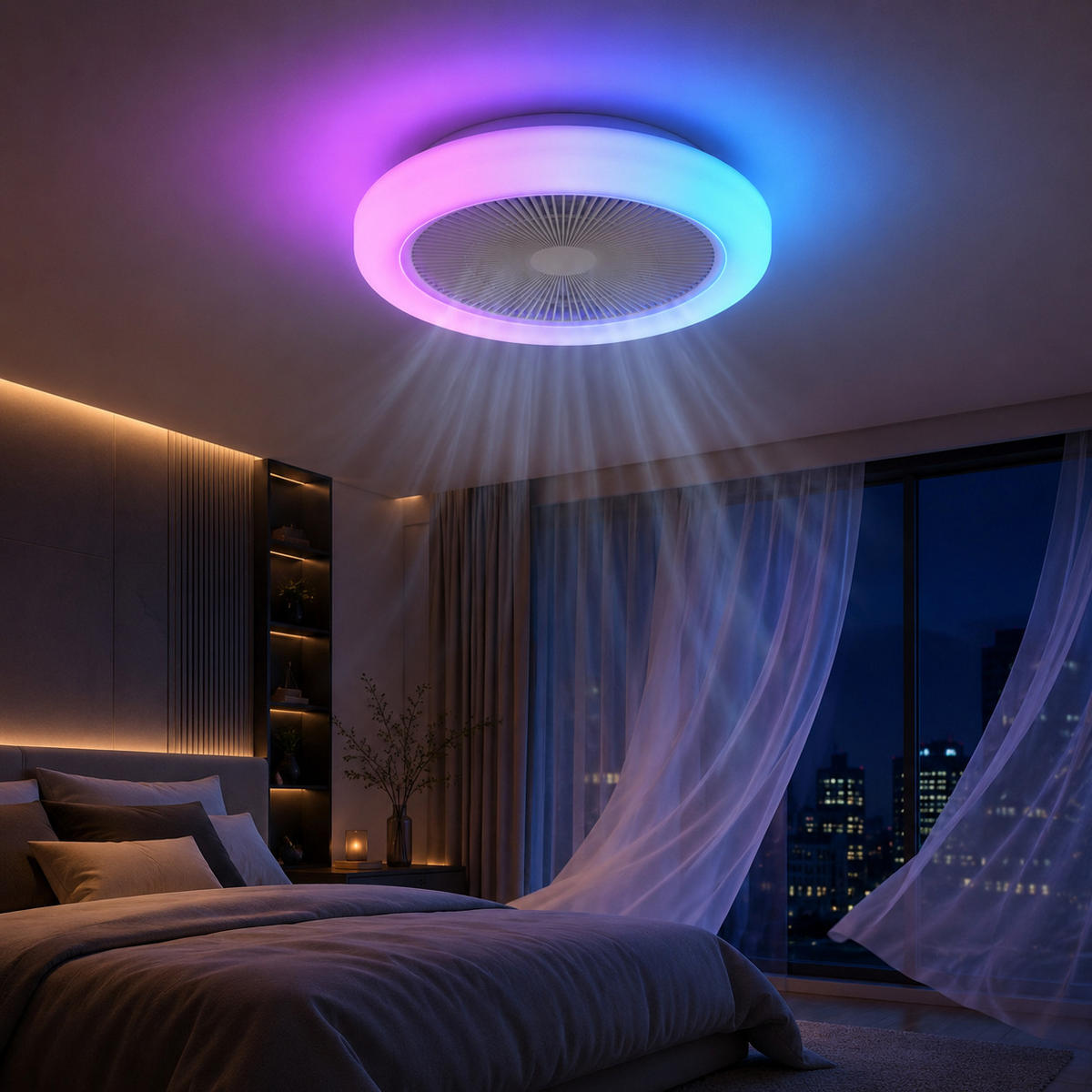 DECKENVENTILATOR FA1011 mit LED Leuchte CCT RGB - Weiß, Kunststoff (54/23/54.5cm) - LOVHAUS