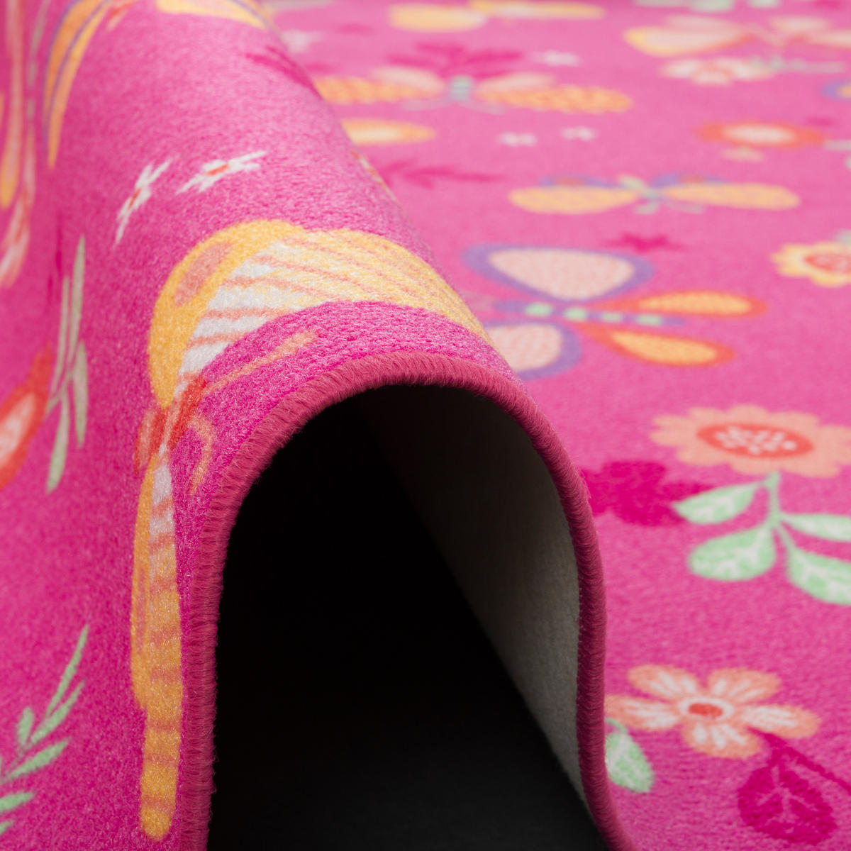 KINDER SPIEL TEPPICH SCHMETTERLING RUND - Pink, Textil (160/160cm) - Snapstyle