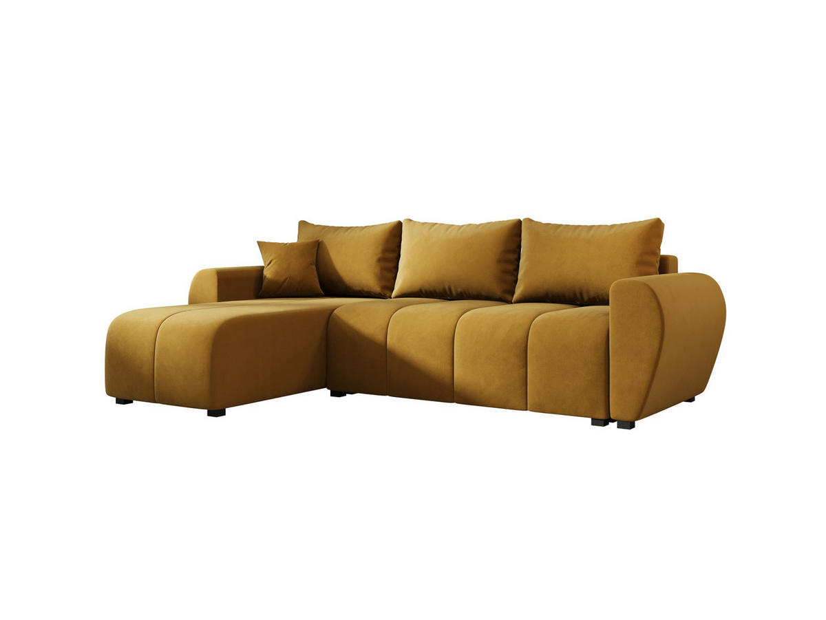 ECKSOFA MOLISA L Itaka 33 Rechts mit Schlaffunktion - Currygelb, Textil (245/145cm) - Bedante