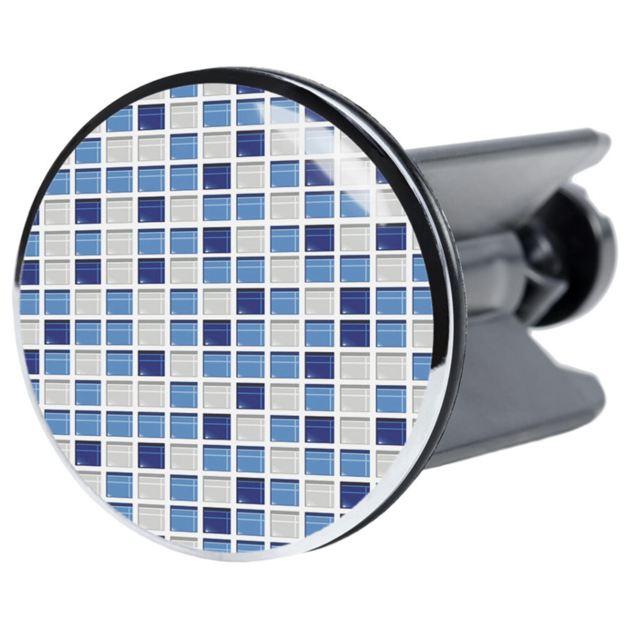 WASCHBECKENSTÖPSEL Mosaik Blau - Blau, Kunststoff/Metall (4/7/7cm) - Sanilo