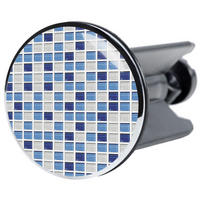 WASCHBECKENSTÖPSEL Mosaik Blau - Blau, Kunststoff/Metall (4/7/7cm) - Sanilo