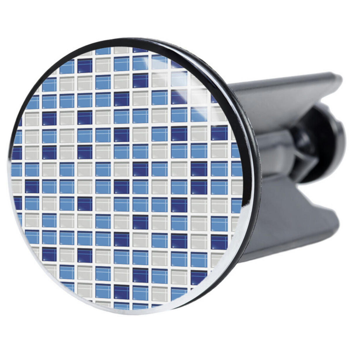WASCHBECKENSTÖPSEL Mosaik Blau - Blau, Kunststoff/Metall (4/7/7cm) - Sanilo