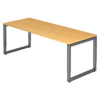 SCHREIBTISCH Serie-R 80/200/74 cm in Buchefarben/Graphitfarben - Buchefarben/Graphitfarben, Holzwerkstoff (80/200/74cm) - bümö