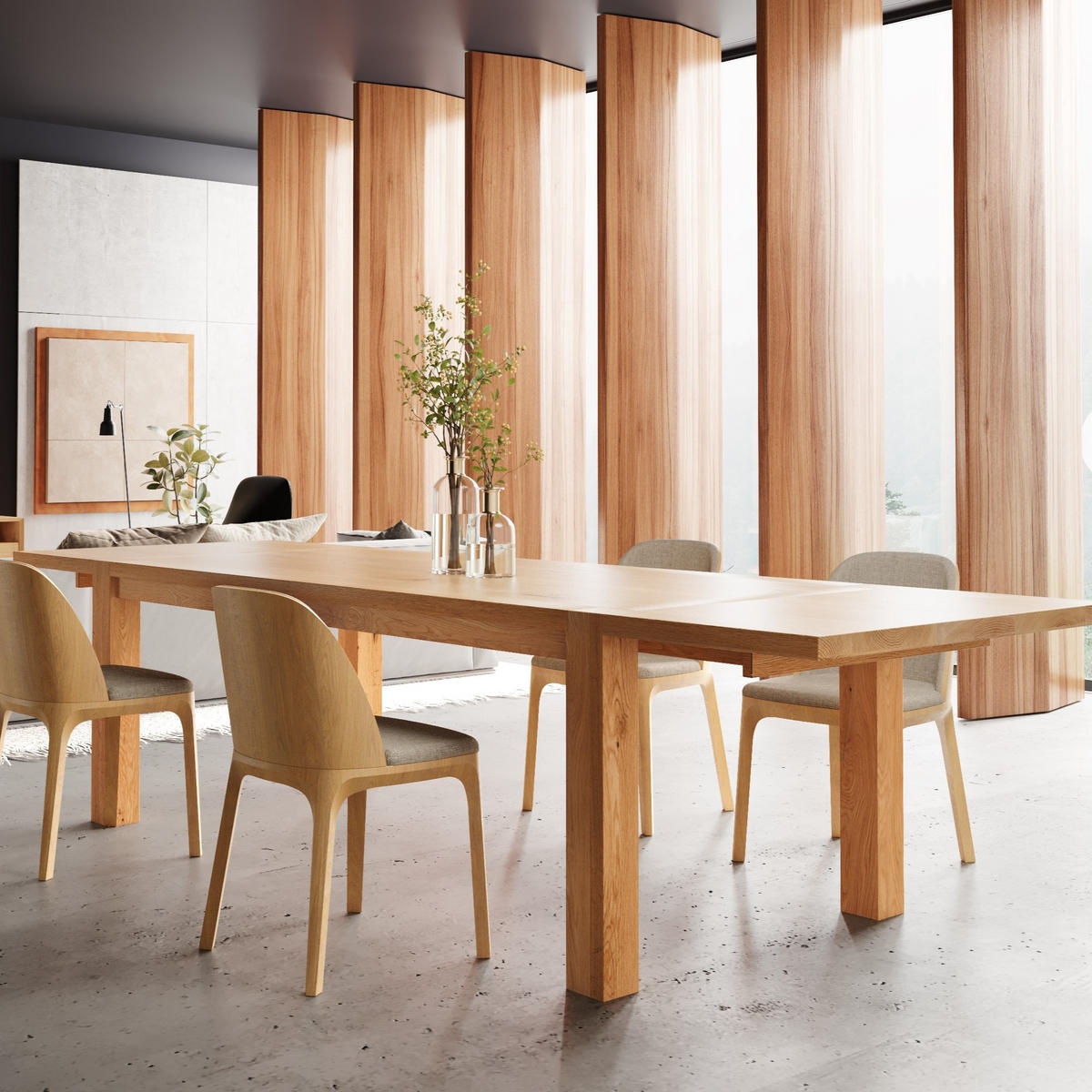 TISCH Ausziehbar Gustav aus massivem Eichenholz 180x80 cm + Tischverlängerung 1x50 cm - Eichefarben/Braun, Holz (180/80/75cm) - Danzz