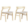 ESSZIMMERSTUHL 2er-Set heller Holzfarbton/beige Maroa - Hellbraun/Beige, Textil (51/72/46cm) - Beliani