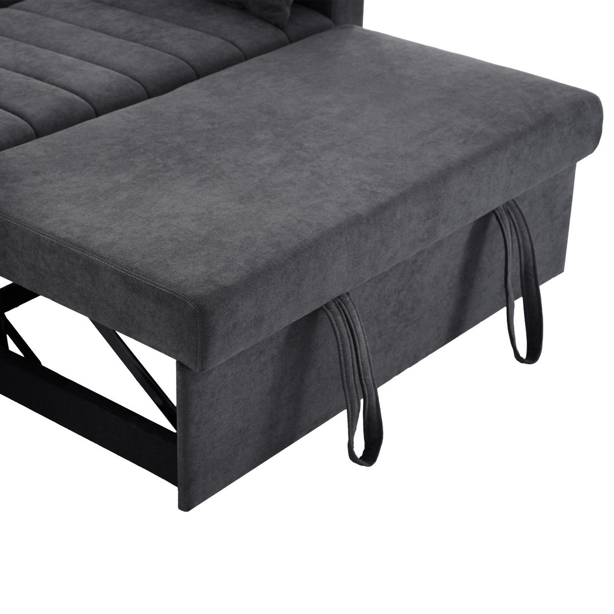 SCHLAFSOFA Multifunktional mit verstellbarer Rückenlehne und Getränkehaltern Grau Baumwolle 136/162/84 cm - Grau, Textil (136/84/162cm) - OKWISH