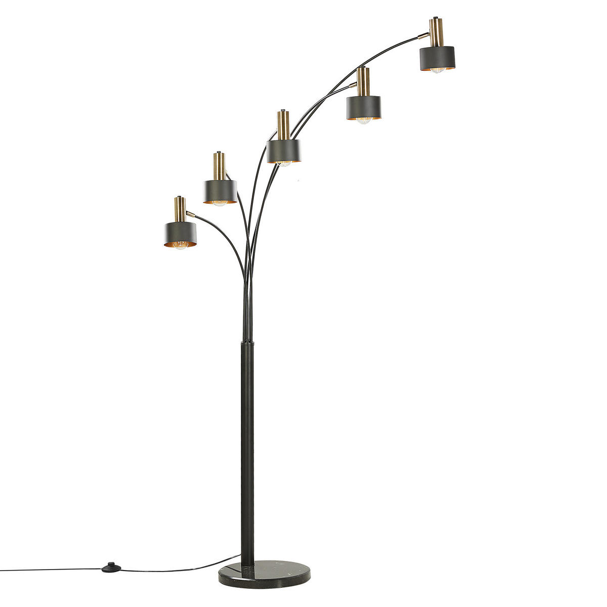 STEHLAMPE Anbesa 35/110/210 cm - Schwarz, Metall (35/110/210cm) - Beliani