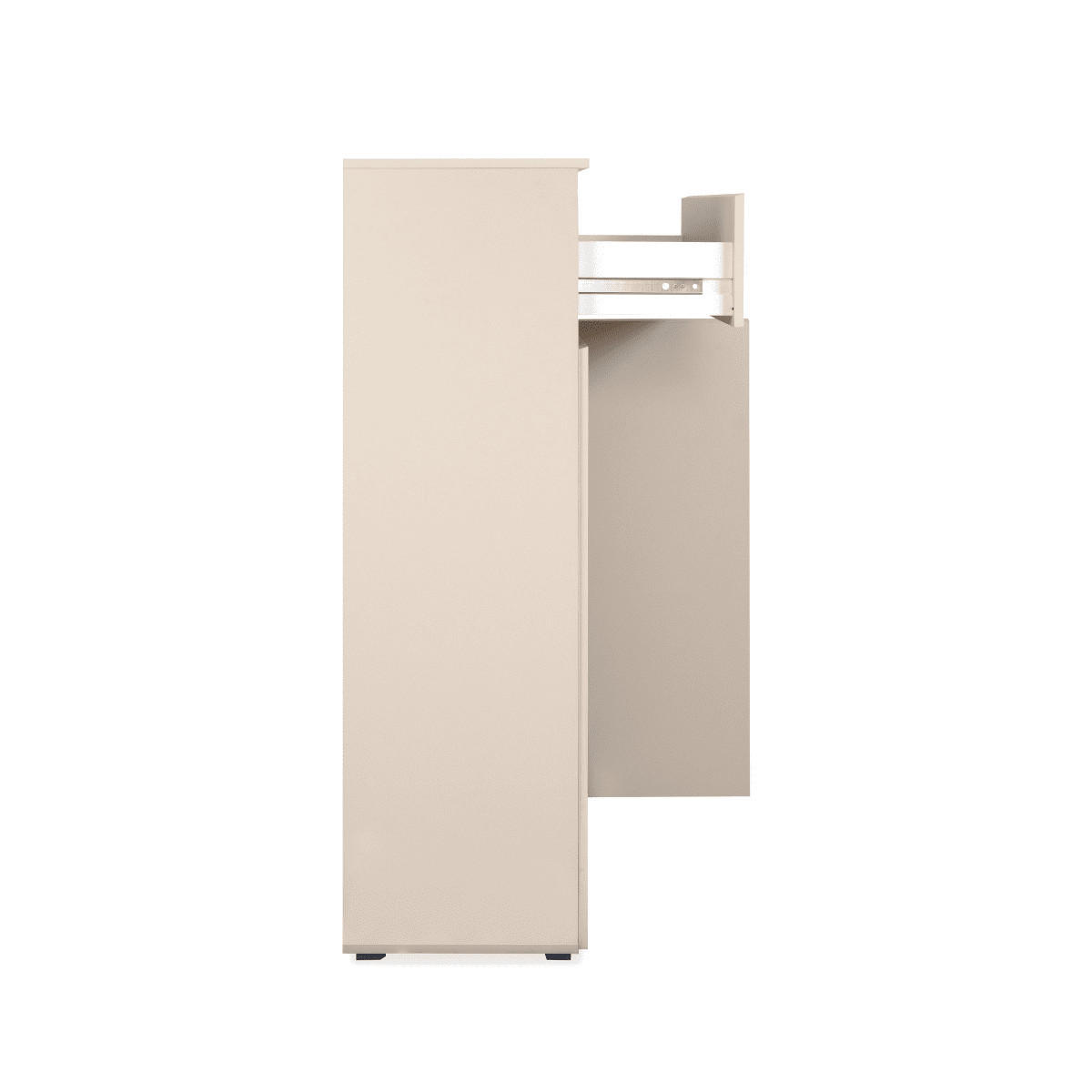 SCHUHSCHRANK mit 2 Türen und 1 Schublade, Kaschmir 40/131/80 cm - Beige, Holzwerkstoff (40/131/80cm) - Calicosy