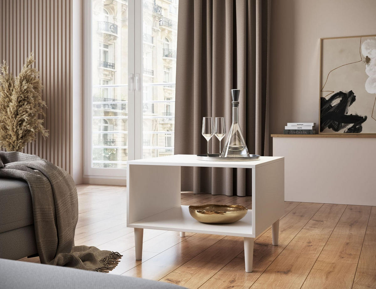 COUCHTISCH - Wohnzimmertisch Aries 60 - Weiß - Weiß, Holzwerkstoff (60/60/45cm) - Möblo