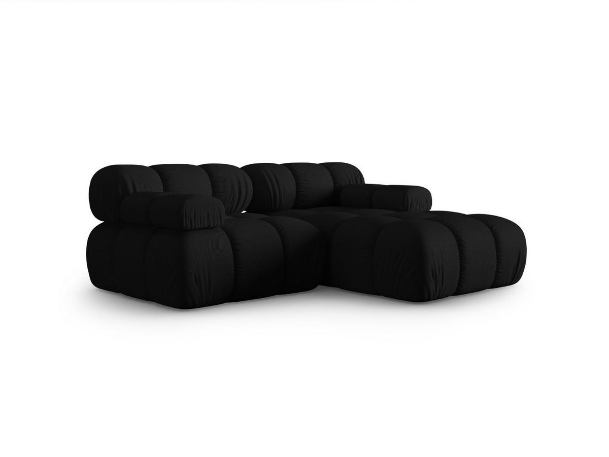 ECKSOFA modular rechts Bellis aus 3D-Stoff schwarz 3 Sitzplätze - Schwarz, Textil (155/188cm) - Micadoni
