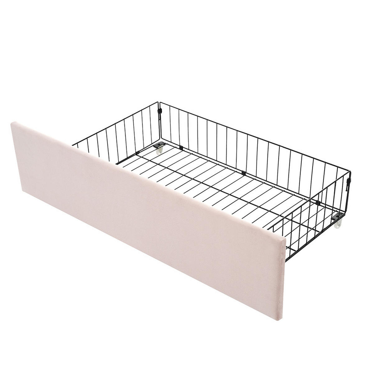 JUGENDBETT 90/200 cm in Rosa Samt - Pink, Holz/Textil (90/200cm) - KOMHTOM
