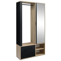 GARDEROBE Milano - Schwarz/Eiche Artisan, Holzwerkstoff (100/189/33cm) - Meblini