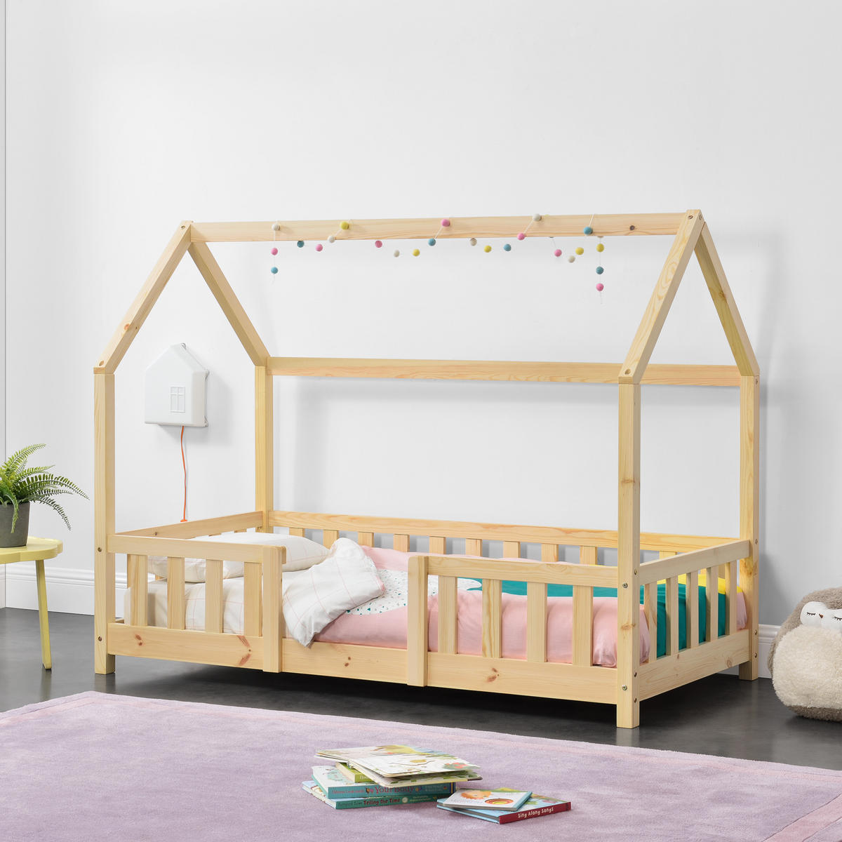 HAUSBETT Sisimiut - Naturfarben, Holz (80/160cm) - [en.casa]