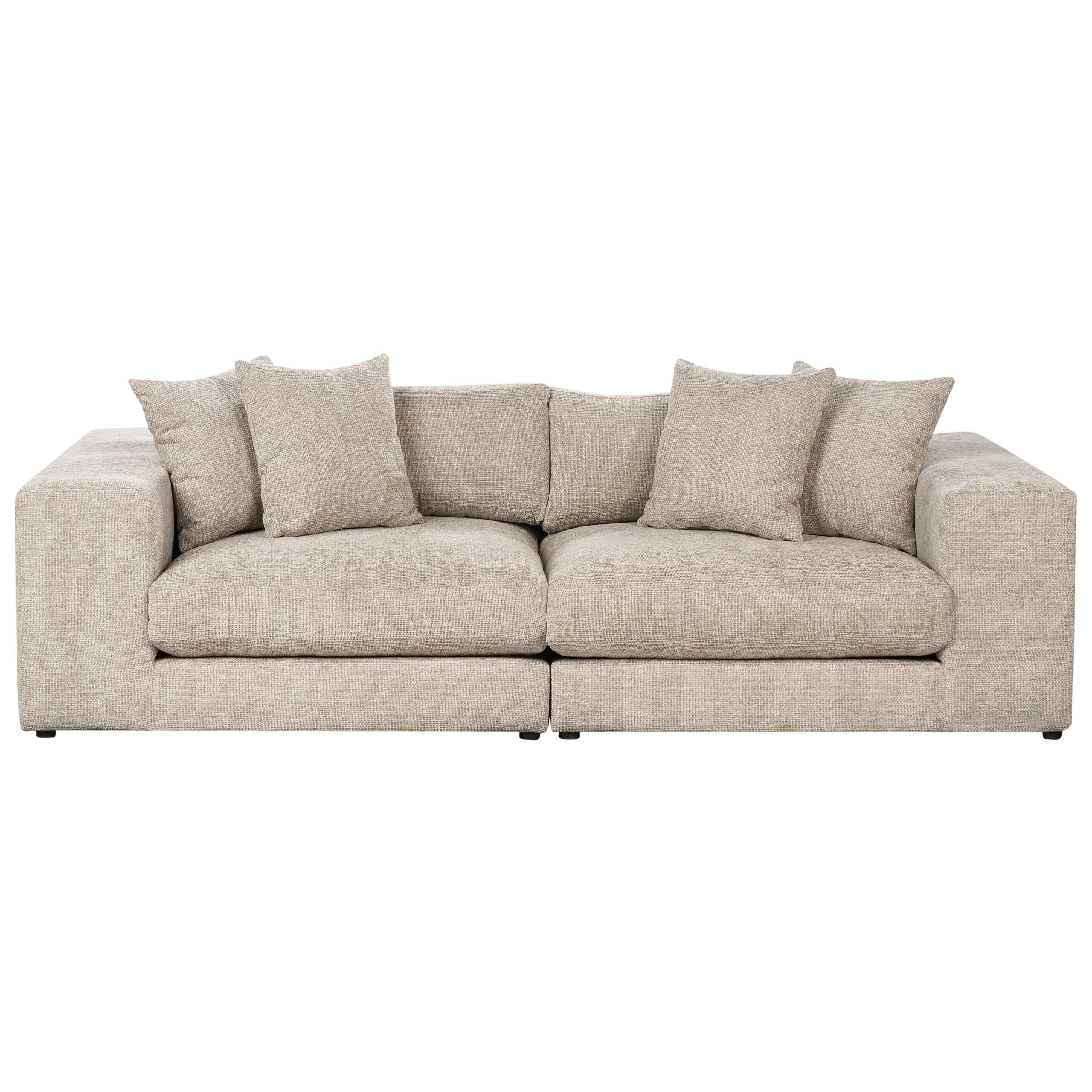 3-SITZER-SOFA taupe mit Kissen Glorvika II - Beige, Textil (240/58/120cm) - Beliani