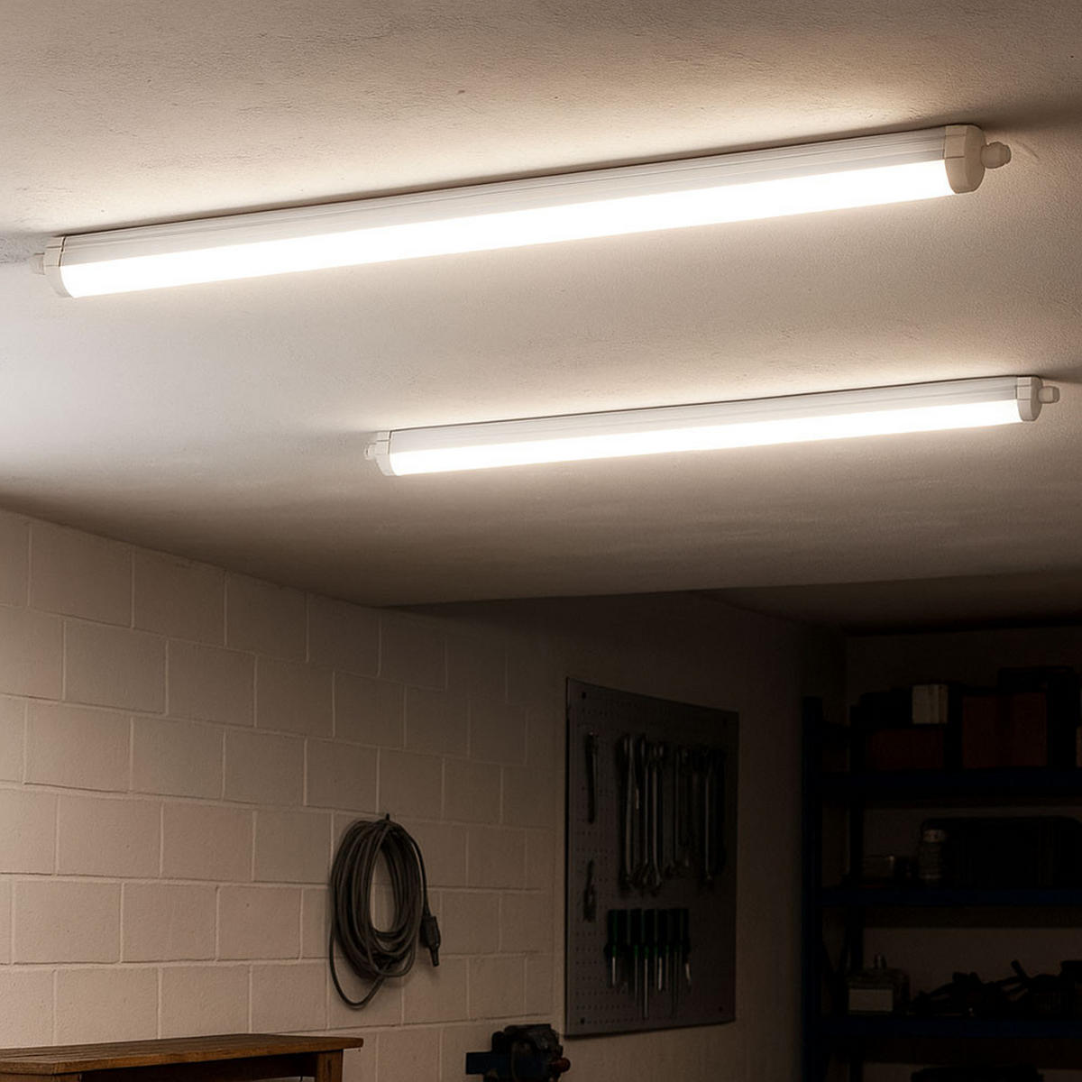 LED DECKENLEUCHTE Wannenleuchte Weiß - Weiß, Kunststoff (120/6.5/5.8cm)