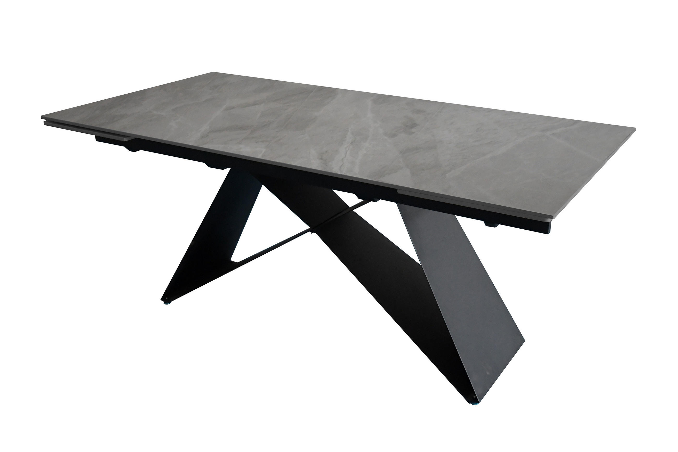 ESSTISCH MILLIE - Hellgrau/Schwarz, Keramik (90/180/76cm) - SAM