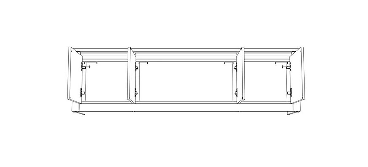 LOWBOARD Montana Eiche Lefkas / grau 170 / 43 / 47cm - Eichefarben/Grau, Holz/Holzwerkstoff (170.3/47.6/43.3cm) - Feldmann-Wohnen