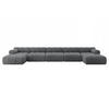 WOHNLANDSCHAFT modulares Sofa Tesso-U3 - 475x160x70 cm Dunkelgrau Cord - Dunkelgrau, Holzwerkstoff/Textil (475/70/160cm) - ALTDECOR