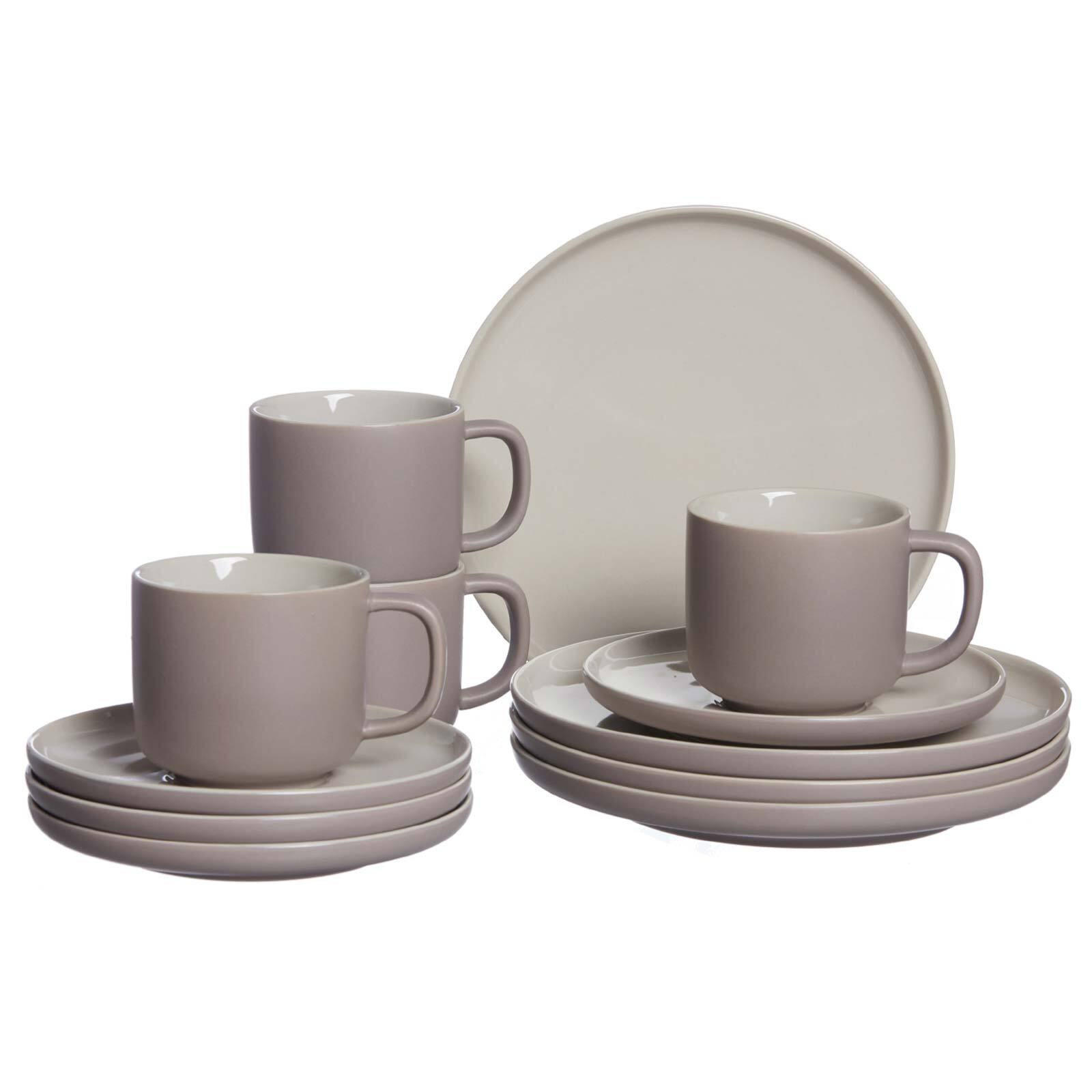 KAFFEESERVICE Jasper taupe 12er Set - Taupe, Keramik (1/1/1cm) - Ritzenhoff Breker