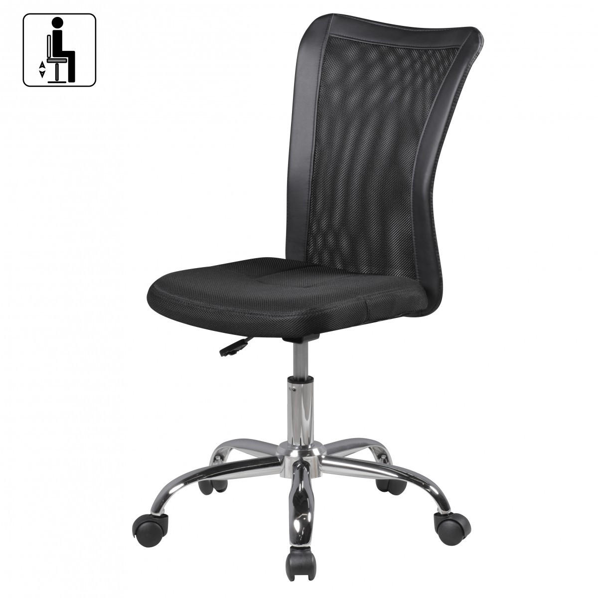 KINDERDREHSTUHL Netz Höhenverstellbar Bis 30kg, Schwarz 60x60x100 cm - Silberfarben/Schwarz, Textil/Metall (60/100/60cm) - KADIMA DESIGN