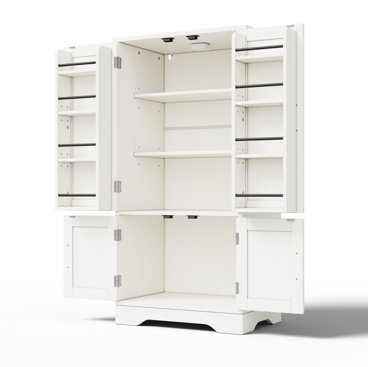 BUFFET 120/60/40 cm Weiß aus MDF mit LED-Sensorlicht - Weiß, Holzwerkstoff (40/120/60cm) - OKMYHOME