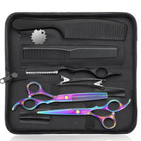 FRISEURSCHEREN Set 10-teilig mit Effilierschere und Zubehör - Multicolor, Metall (16.5/1.5/16.5cm)