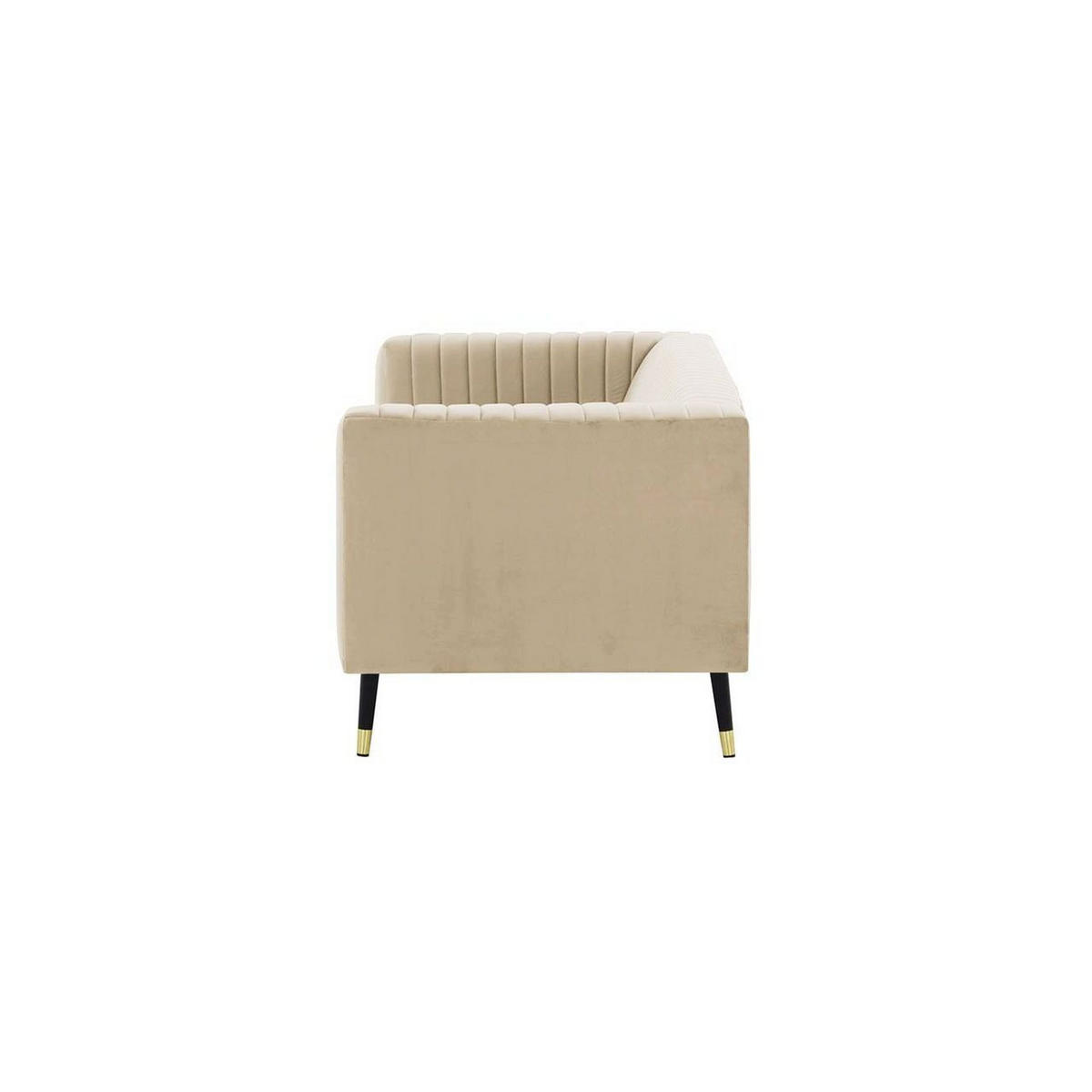 DREISITZER SOFA Slender-Velluto 2 - Creme, Holz/Textil (201/71/83cm) - SLF24