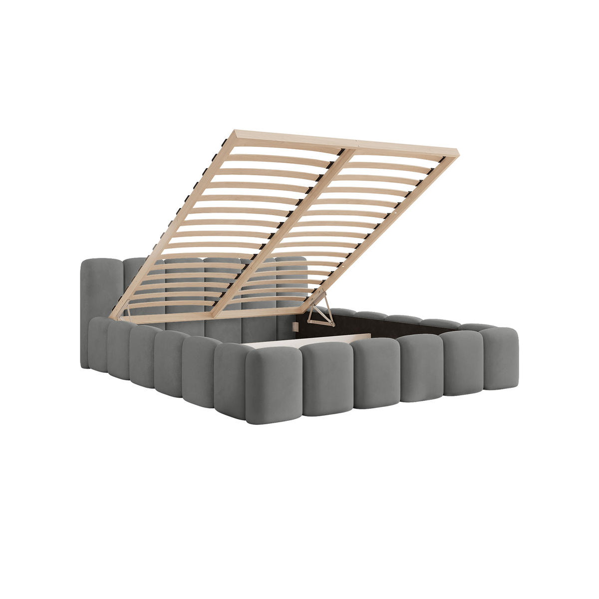 POLSTERBETT Limata 200x200 cm, Grau - Grau, Textil (200/200cm) - Fedve