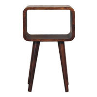 NACHTTISCH mit geschwungenem Design - Messingfarben/Braun, Holz/Metall (30/50/25cm) - Artisan Furniture